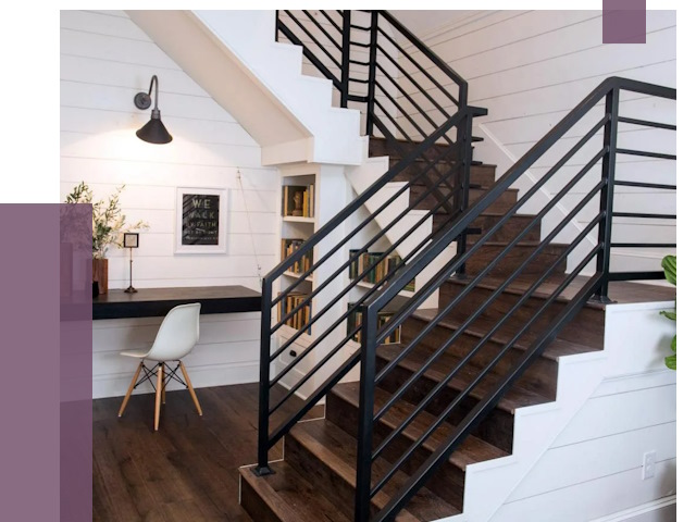 Перила для лестницы в доме в Белой Калитве от 7519 руб. — ПРОЛЁТ-Бкл