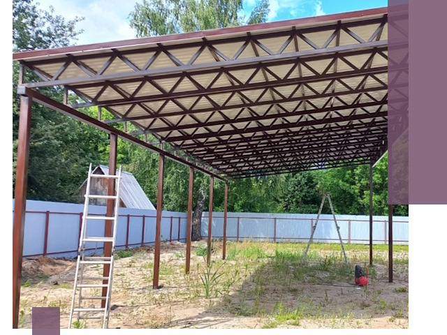 Односкатные навесы под ключ в Белой Калитве — изготовление и монтаж