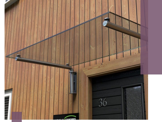 Стеклянные козырьки на входы и фасады в Белой Калитве